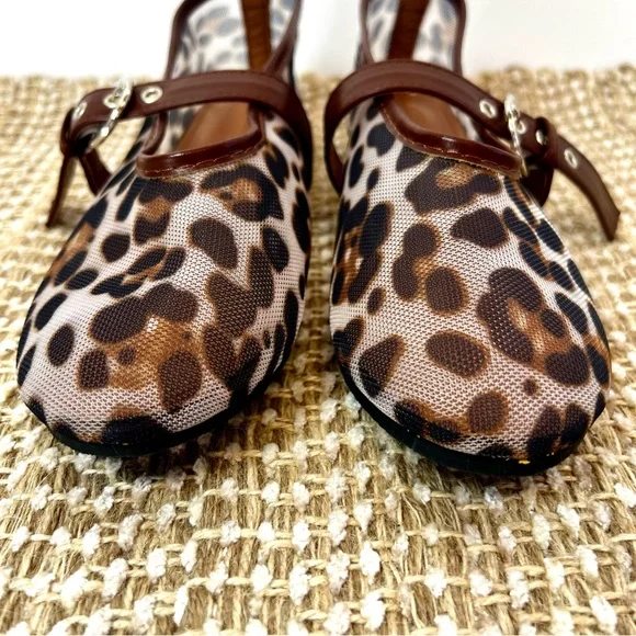 ATBELL • Women’s Mesh Ballet Mary Jane Flats • Leopard Print • Size: EU 38/US 8 - Picture 6 of 16